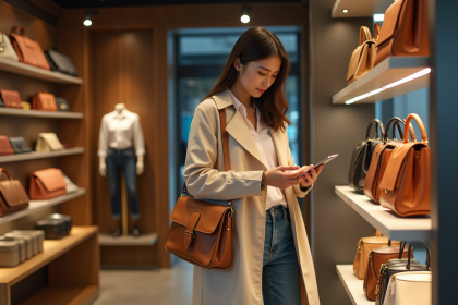 Femme élégante dans une boutique de luxe à Tokyo